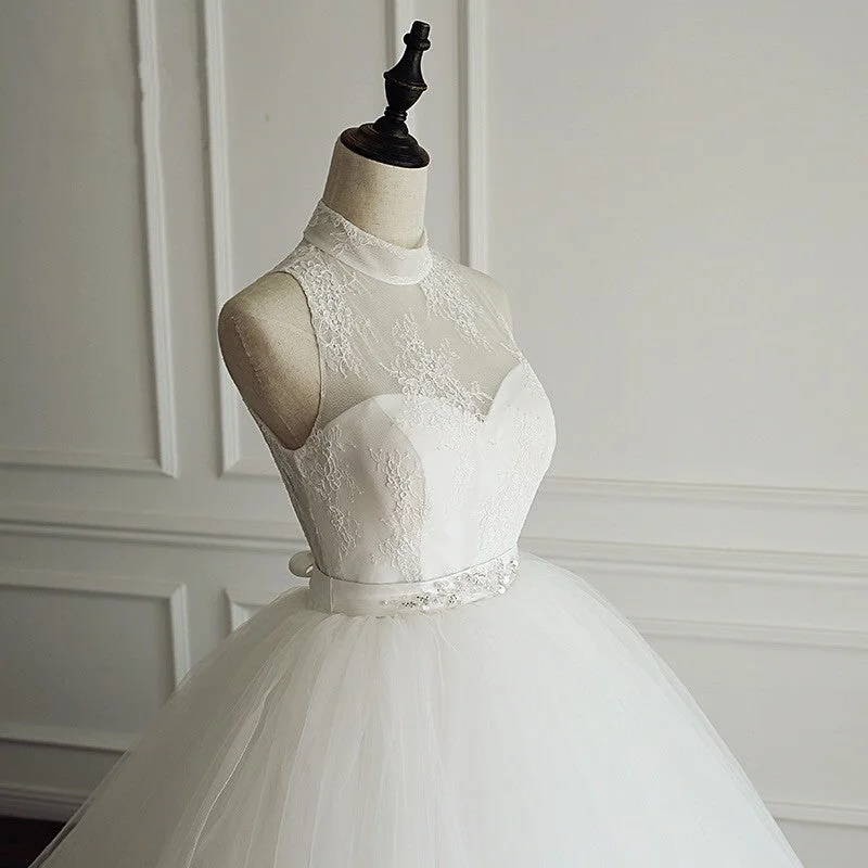 Evening - ready ball gown wedding dressHigh Neck Open Back Tulle Ball Gown Wedding Dresses Evening - ready ball gown wedding dressHigh Neck Open Back Tulle Ball Gown Wedding Dresses