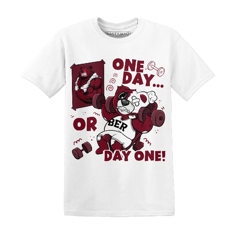 Metallic - threaded women's T - shirt for a touch of glamourNastyJamz High White Team Red 1s T Shirt Match BER Gymmer