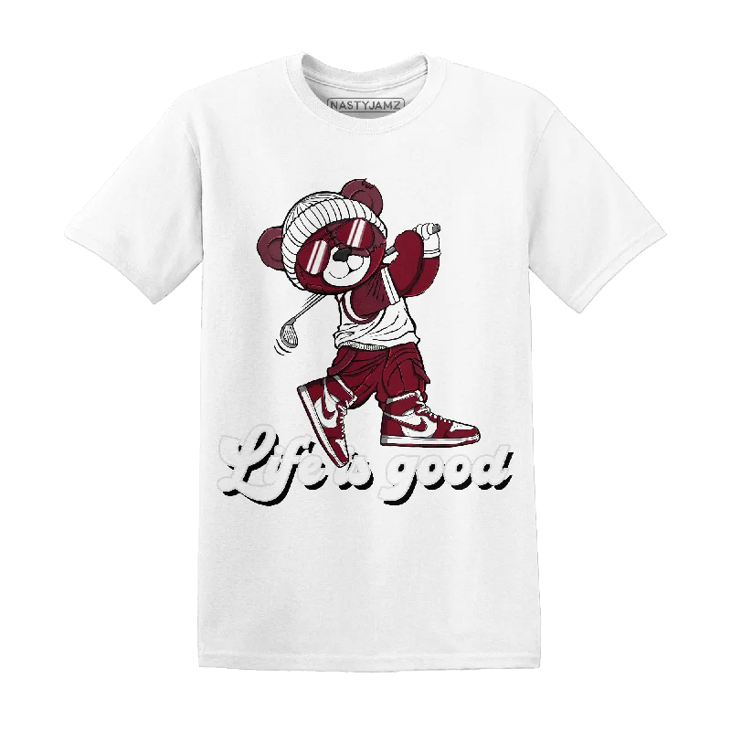 Tassel - trimmed women's T - shirt for a bohemian styleNastyJamz High White Team Red 1s T Shirt Match BER Like Golf
