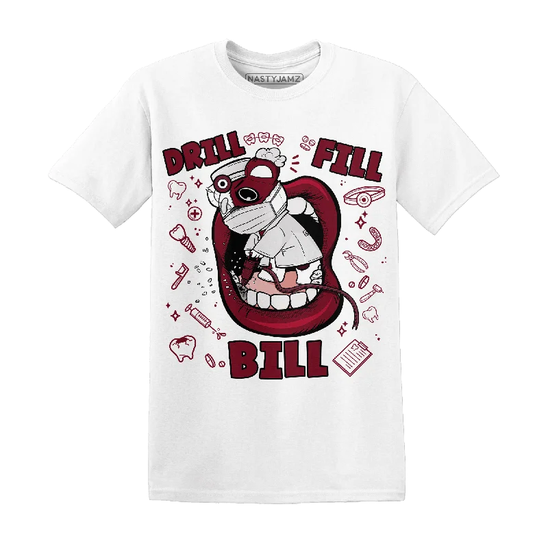 Women's T - shirt with a dropped shoulder for a relaxed fitNastyJamz High White Team Red 1s T Shirt Match BER The Dentist
