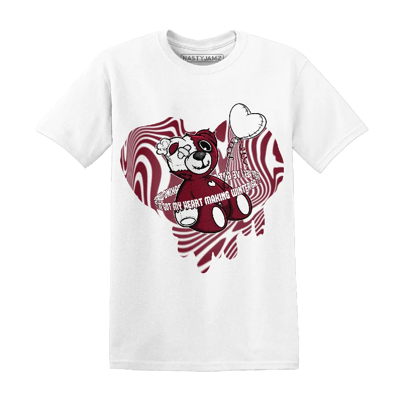 Women's T - shirt with a cable knit patternNastyJamz High White Team Red 1s T Shirt Match BER Winter