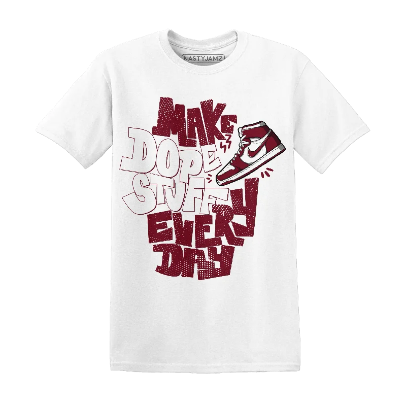 Plus size women's V - neck T - shirt for a flattering lookNastyJamz High White Team Red 1s T Shirt Match Dope Sneaker