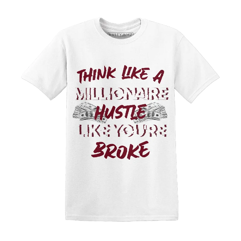 Printed women's T - shirt with a geometric - nautical patternNastyJamz High White Team Red 1s T Shirt Match Hustle Millionaire