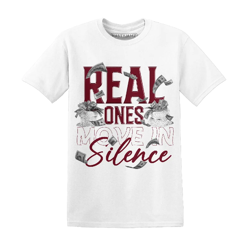 Women's T - shirt with a metallic - colored yarn and a ribbed textureNastyJamz High White Team Red 1s T Shirt Match Move In Silence Money