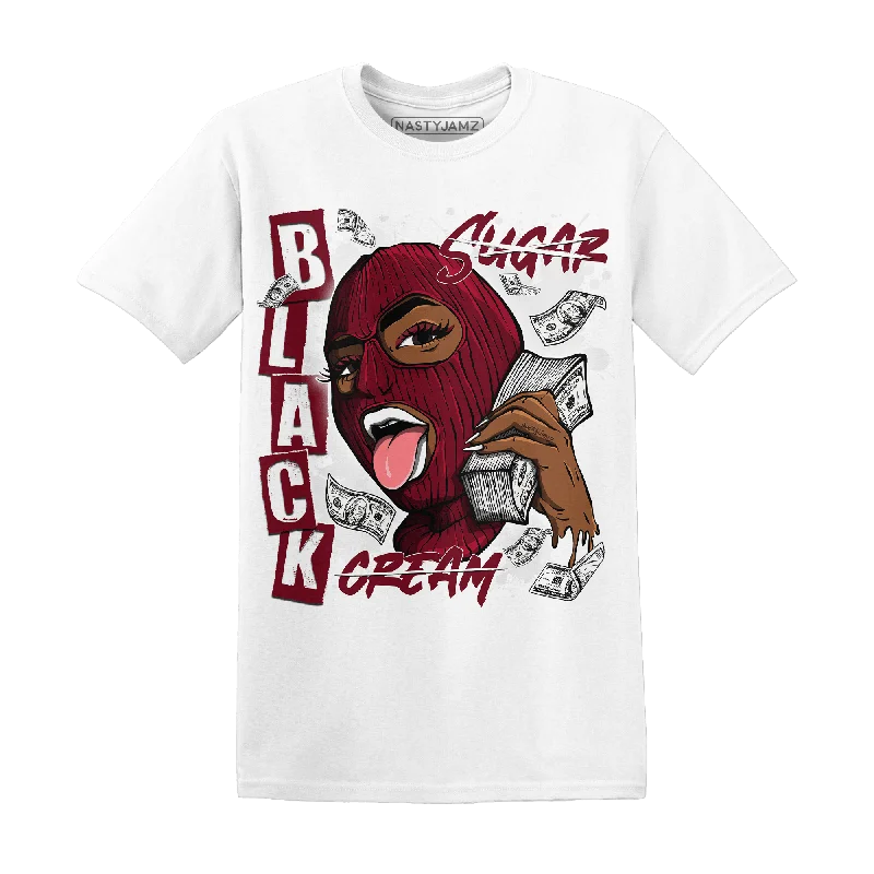 Fitted women's turtleneck T - shirt with a cut - out backNastyJamz High White Team Red 1s T Shirt Match No Sugar No Cream