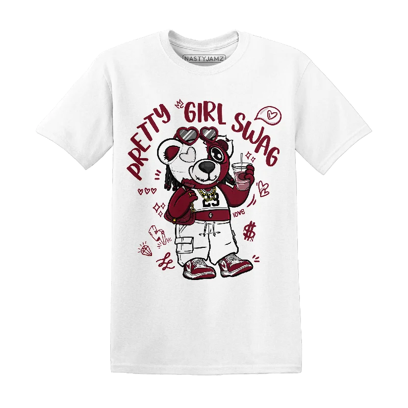 Long - length women's T - shirt with a hood and a drawstringNastyJamz High White Team Red 1s T Shirt Match Pretty Girl Swag BER