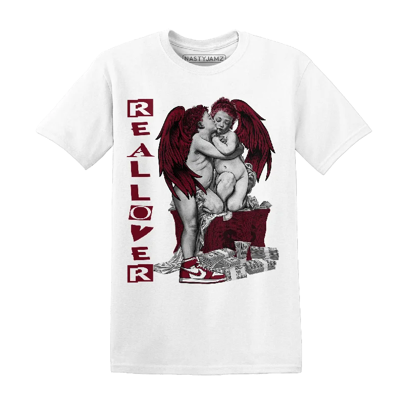 Open - front women's T - shirt with a beltNastyJamz High White Team Red 1s T Shirt Match Real Lover Angel
