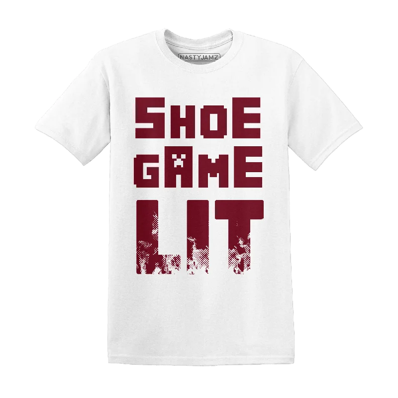 Open - front women's T - shirt with a beltNastyJamz High White Team Red 1s T Shirt Match Shoe Game Lit