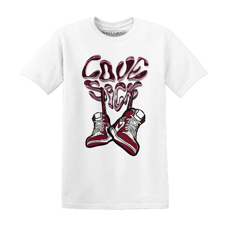 Women's T - shirt with a dropped - shoulder and wide - sleeve designNastyJamz High White Team Red 1s T Shirt Match Sneaker Love Sick