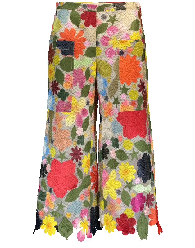 Cuffed wide leg jeans for women in a stylish and neat lookHodges Podges Floral Pant