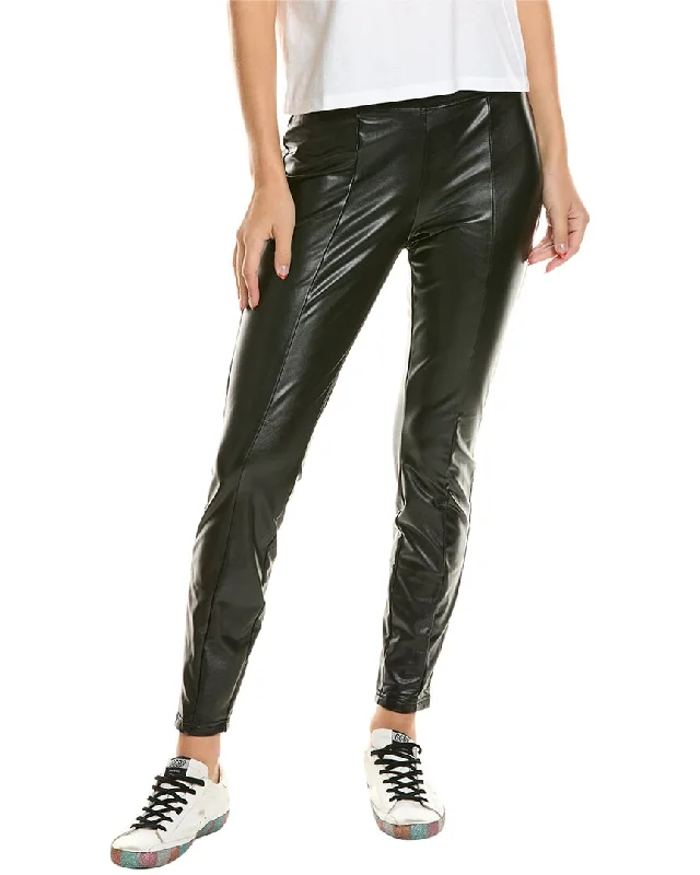 Cuffed flared pants for women in a retro - inspired styleHUE Faux Leather Legging