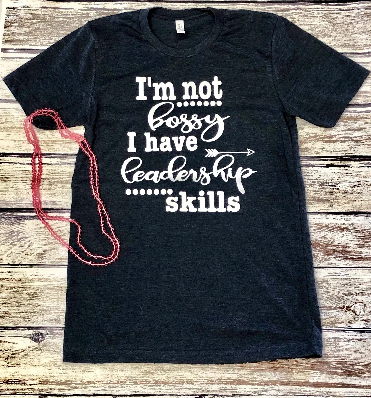 Women's lightweight linen T - shirt for warm weatherI’m Not Bossy Navy Tee