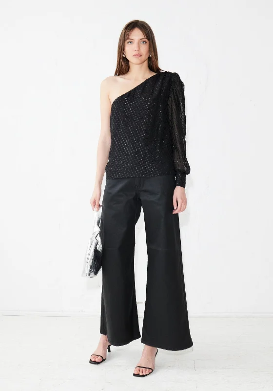 Plus size palazzo pants for women with comfortICHI Javen Wide Leg Coated Trouser, Black Plus size palazzo pants for women with comfortICHI Javen Wide Leg Coated Trouser, Black