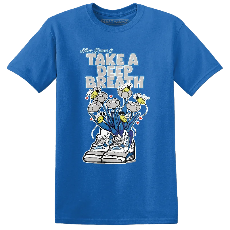Women's off - the - shoulder T - shirt for a flirty lookNastyJamz Industrial Blue 4s T Shirt Match Bee Sneaker