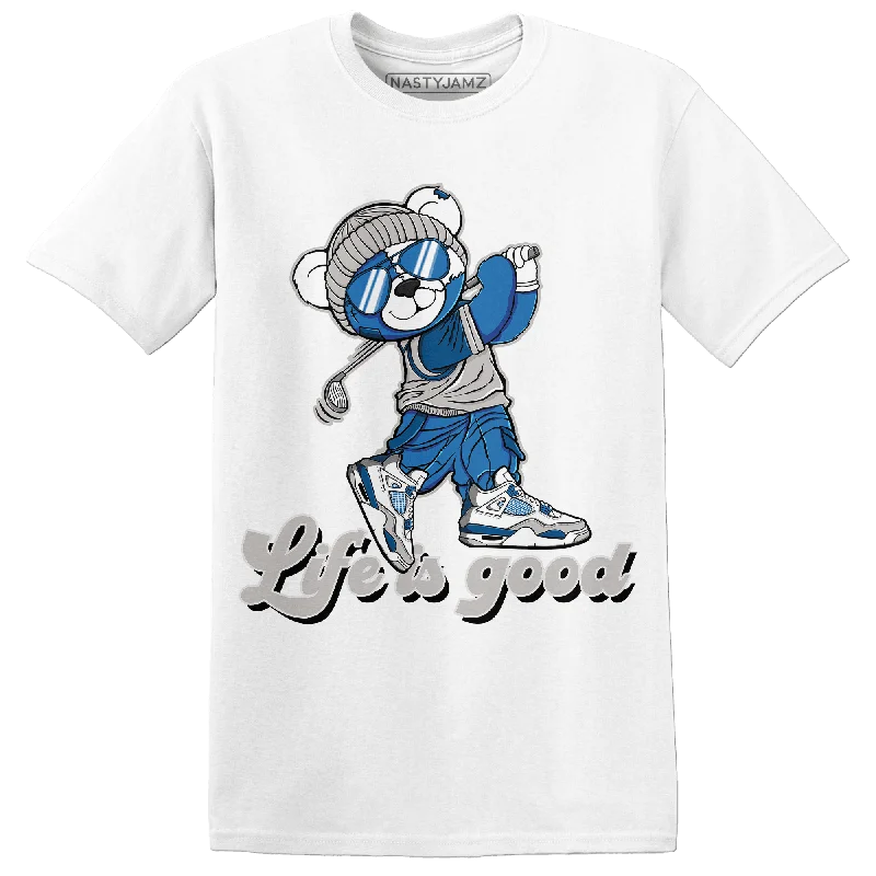 Women's T - shirt with a metallic - colored buttonNastyJamz Industrial Blue 4s T Shirt Match BER Like Golf