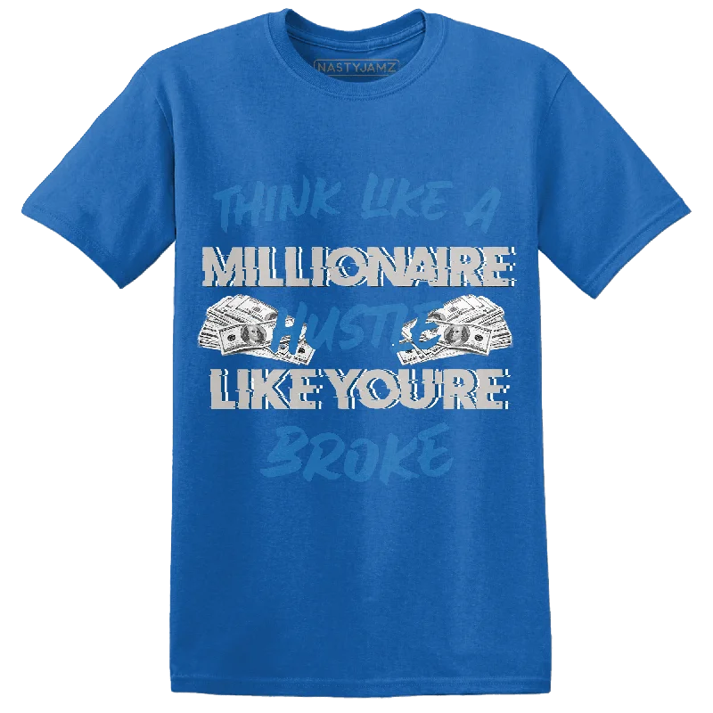 Printed women's T - shirt with a retro - inspired patternNastyJamz Industrial Blue 4s T Shirt Match Hustle Millionaire