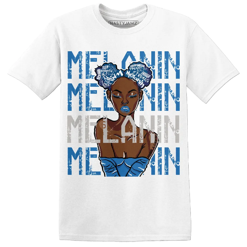 Sheer - sleeved women's T - shirt for an alluring lookNastyJamz Industrial Blue 4s T Shirt Match Melanin Girl
