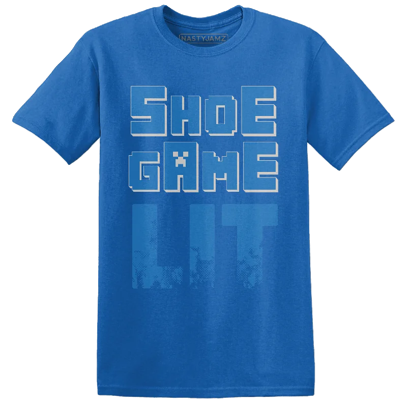 Sequined women's T - shirt for a glamorous occasionNastyJamz Industrial Blue 4s T Shirt Match Shoe Game Lit Sequined women's T - shirt for a glamorous occasionNastyJamz Industrial Blue 4s T Shirt Match Shoe Game Lit