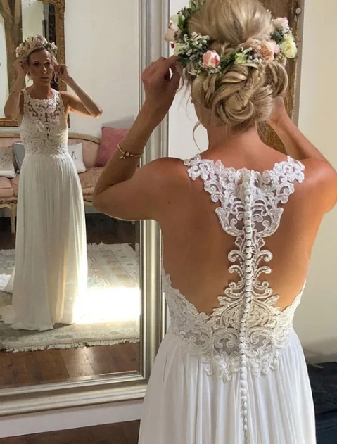 Custom - made plus size wedding dressIvory chiffon lace long prom dress, wedding dress cg4936 Custom - made plus size wedding dressIvory chiffon lace long prom dress, wedding dress cg4936