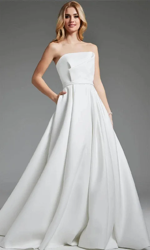 Quirky - designed wedding dress for an individual brideJovani JB40599 - Strapless Pleated A-Line Bridal Gown