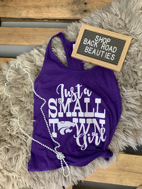 A - line women's T - shirt with a tiered ruffleJust a Small Town Girl