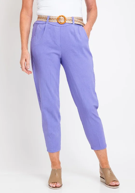 Ripped wide leg boyfriend jeans for women in a casual and cool styleThe Serafina Collection One Size Slim Crop Trouser, Lilac