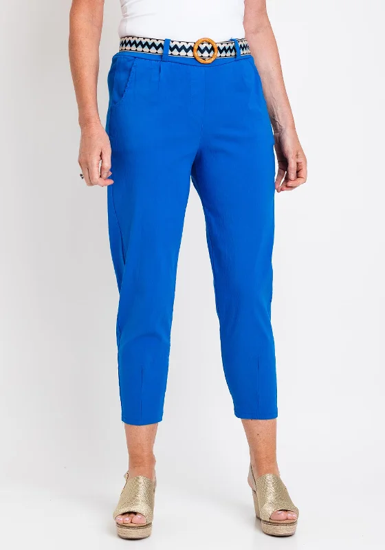 Stretch yoga pants for women to exerciseThe Serafina Collection One Size Slim Crop Trouser, Royal Blue