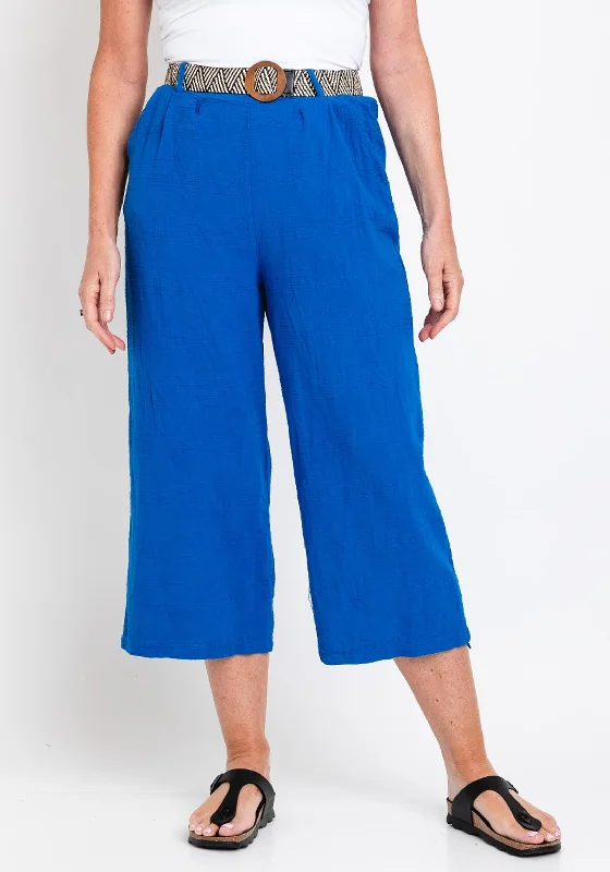 Thermal lined pants for women in cold weatherThe Serafina Collection One Size Wide Leg Crop Trouser, Royal Blue