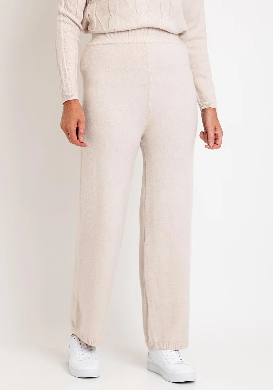 Midi length pants for women with eleganceSerafina Collection Casual Wide Leg Knit Trousers, Apricot Midi length pants for women with eleganceSerafina Collection Casual Wide Leg Knit Trousers, Apricot