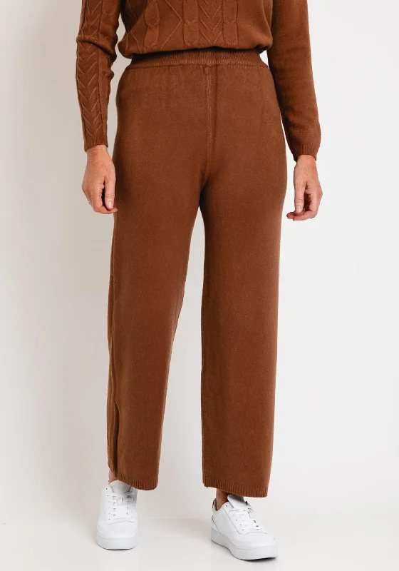High rise cigarette pants for women in autumnSerafina Collection Casual Wide Leg Knit Trousers, Coffee High rise cigarette pants for women in autumnSerafina Collection Casual Wide Leg Knit Trousers, Coffee