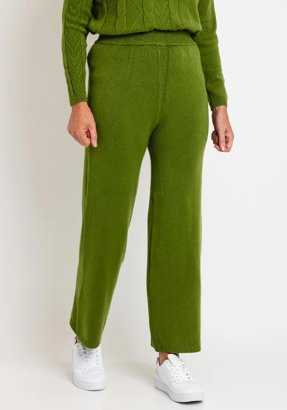 Flared pants for women to flatter the figureSerafina Collection Casual Wide Leg Knit Trousers, Green Flared pants for women to flatter the figureSerafina Collection Casual Wide Leg Knit Trousers, Green