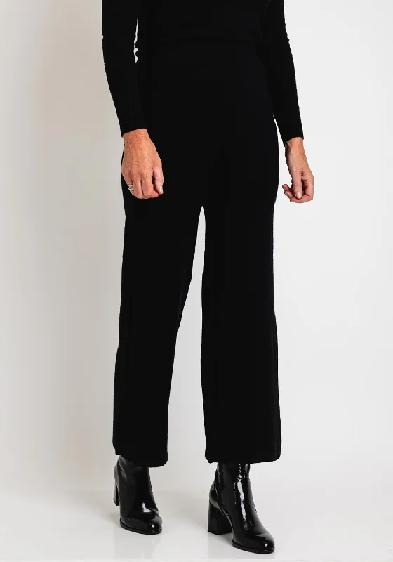High waisted bootcut pants with belt loops for women in a flattering and adjustable styleSerafina Collection Wide Leg Knit Trouser, Black High waisted bootcut pants with belt loops for women in a flattering and adjustable styleSerafina Collection Wide Leg Knit Trouser, Black