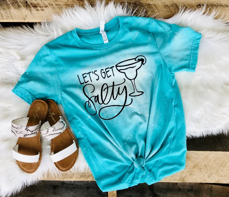 Women's T - shirt with a dropped - shoulder and wide - sleeve designLet's Get Salty Bleached Tee