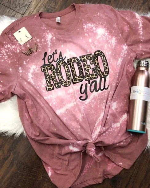 Women's T - shirt with a sequined sleeveLet's Rodeo Tee