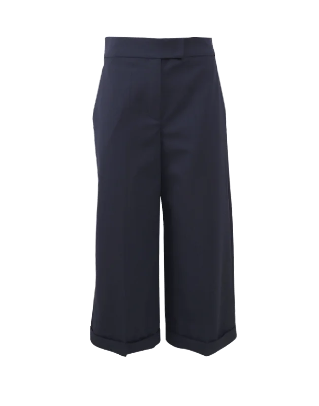 Elastic waistband lounge pants for women at homeLightweight Wool Cuffed Culotte