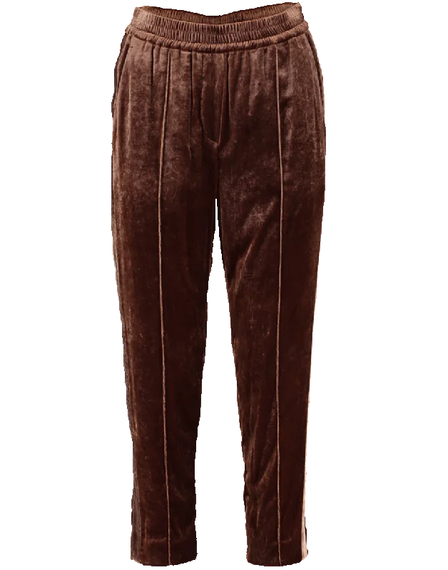 Belted pants for women to define the waistLiquid Velvet Pull On Pant