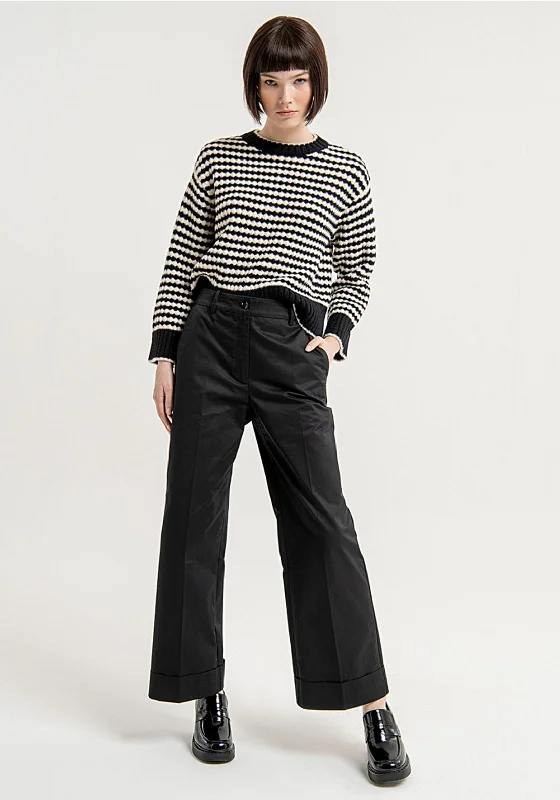 Sequined wide leg pants for women at clubSurkana Sali Turn Up Wide Leg Trouser, Black Sequined wide leg pants for women at clubSurkana Sali Turn Up Wide Leg Trouser, Black