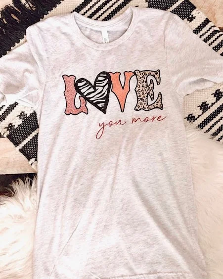 Women's T - shirt with a sequined sleeveLove You More Tee