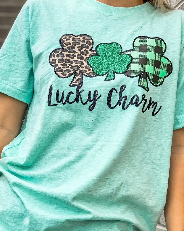 Women's T - shirt with a burnout floral patternLucky Charm Tee