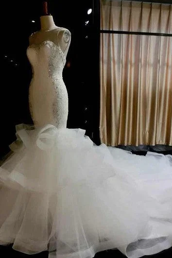 Alternative black wedding dress for a unique brideMermaid Sweetheart Sleeveless Appliques Backless Dress