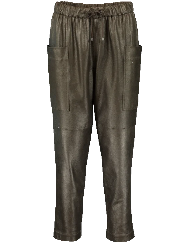 Houndstooth print pants for women in a sophisticated styleMetallic Jogger