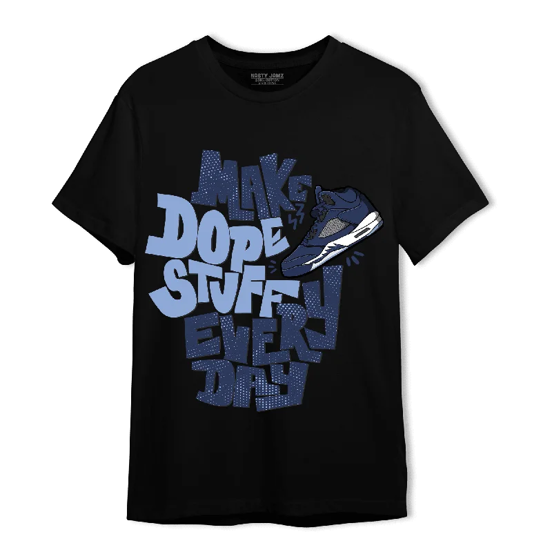 Striped women's T - shirt with a vertical patternNastyJamz Midnight Navy 5s T Shirt Match Dope Sneaker
