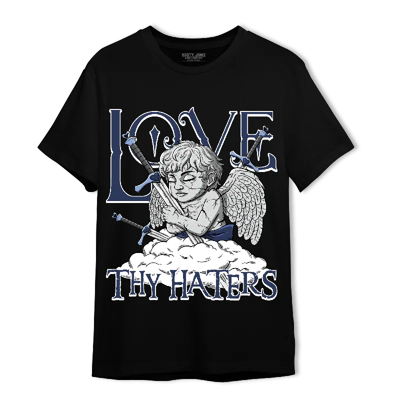 Button - up women's T - shirt in a pastel colorNastyJamz Midnight Navy 5s T Shirt Match Love Thy Haters Angel Button - up women's T - shirt in a pastel colorNastyJamz Midnight Navy 5s T Shirt Match Love Thy Haters Angel