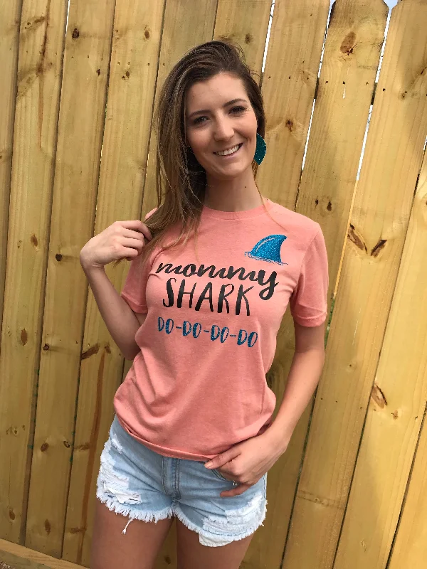Fitted women's turtleneck T - shirtMommy Shark Tee