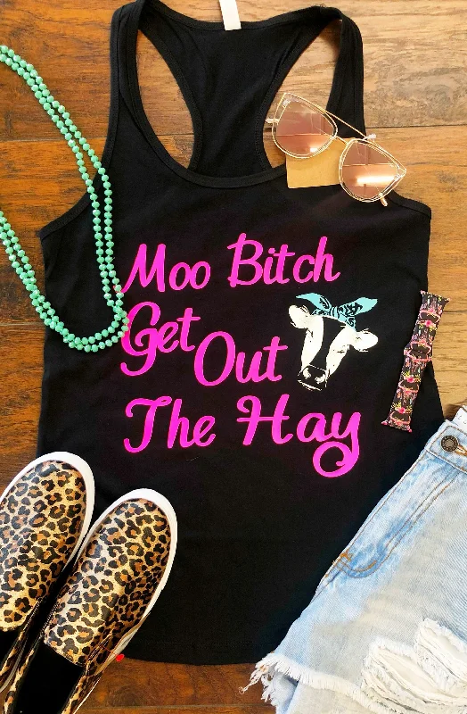 Fuzzy women's T - shirt for a cozy and warm feelMoo Bitch Tank