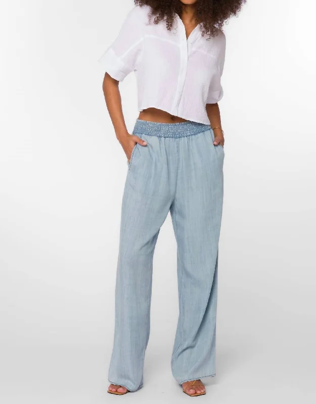 Corduroy wide leg pants for women in fallMorelia Pants In Catalina Blue