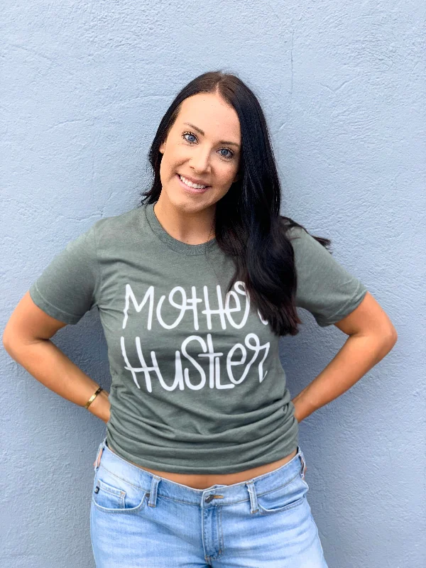 Women's T - shirt with a ruffled collarMother Hustler Tee
