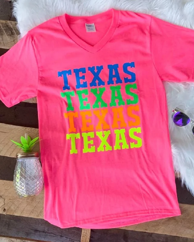 Women's T - shirt with a sequined collarNeon Triple Texas Tee