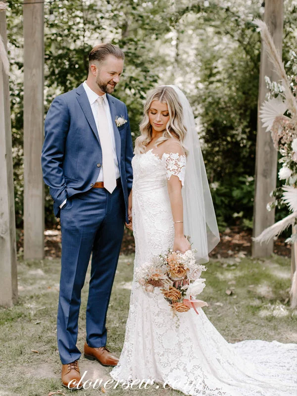 Multicultural - inspired wedding dressOff The Shoulder Fully 3D Lace Mermaid With Train Wedding Dresses, CW0280 Multicultural - inspired wedding dressOff The Shoulder Fully 3D Lace Mermaid With Train Wedding Dresses, CW0280