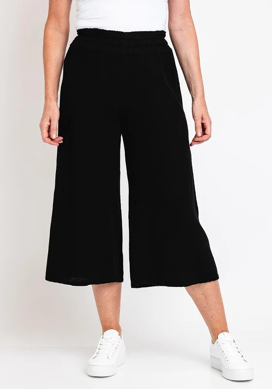 Recycled polyester pants for women in an eco - conscious choiceOne Life Emilia Culottes, Black